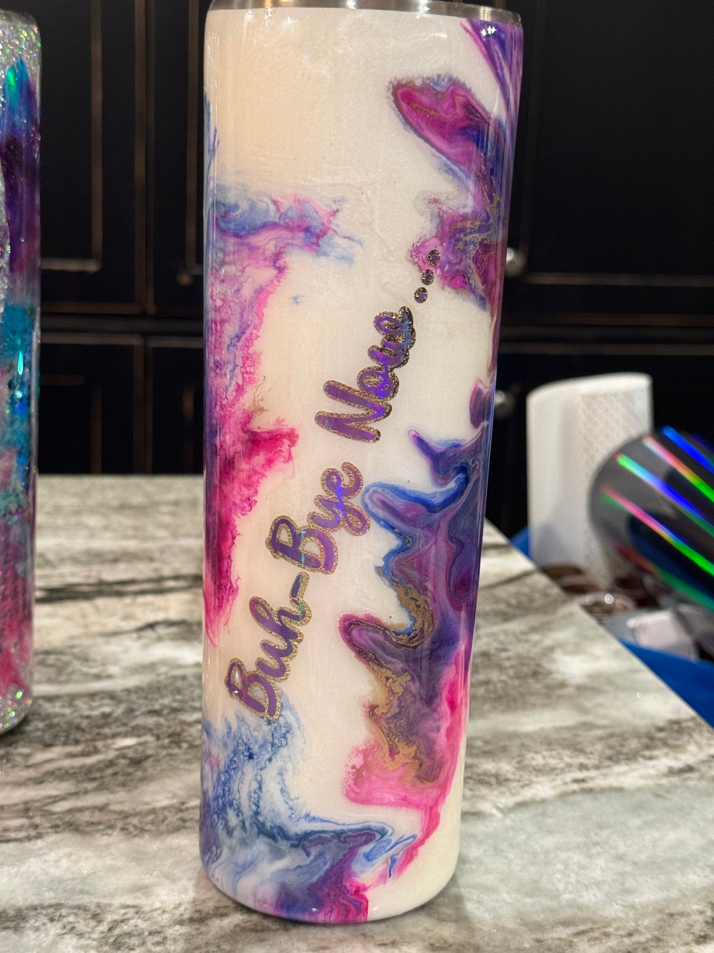 30 oz tapered Splish splash ink and decal