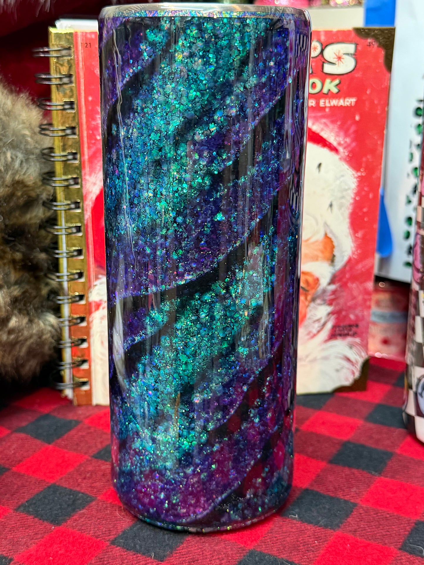 Clear vinyl over glitter with decal 25 oz