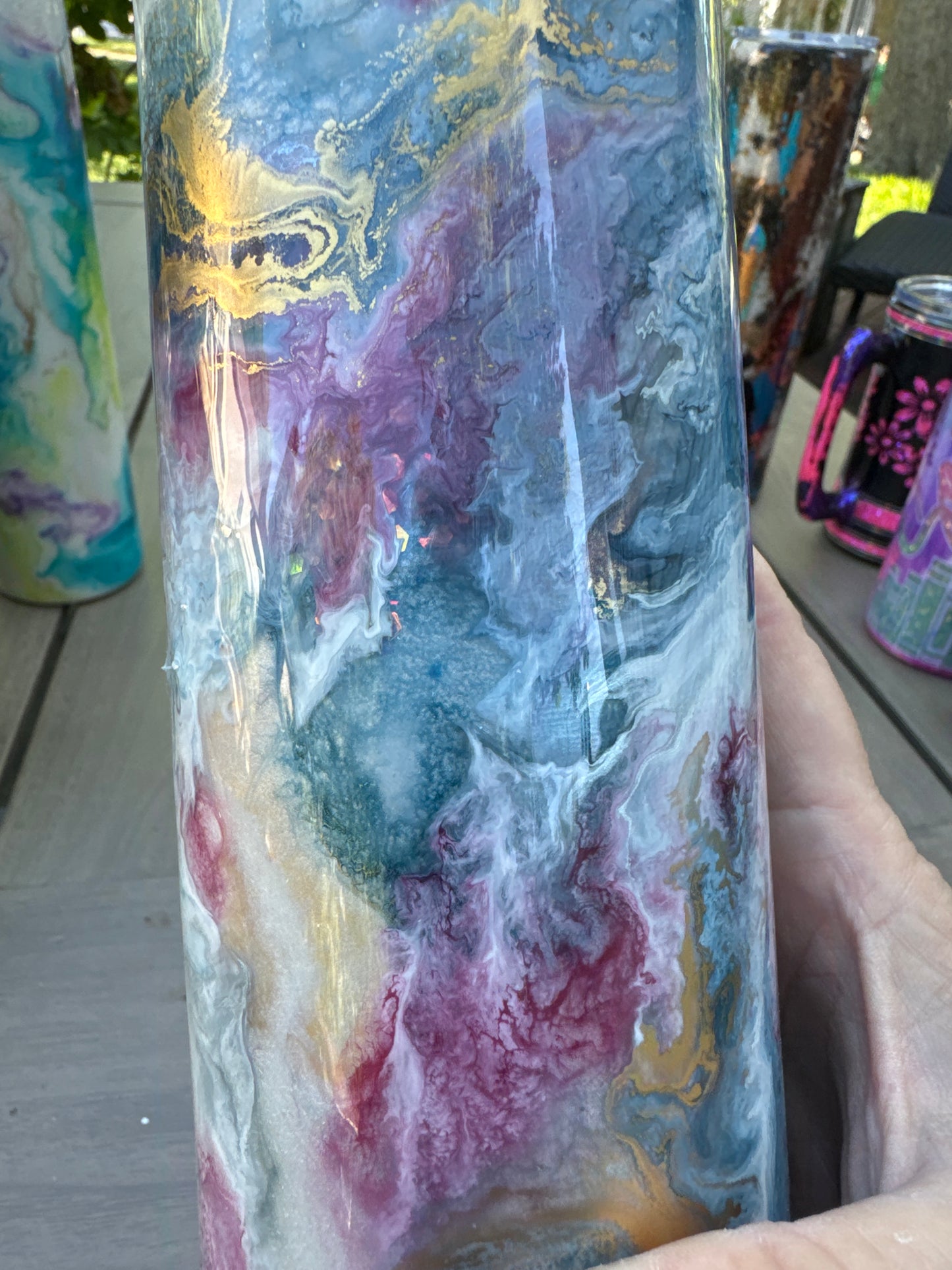 32 oz Tipsy Magnolia ink swirl pre-made, ready to be personalized