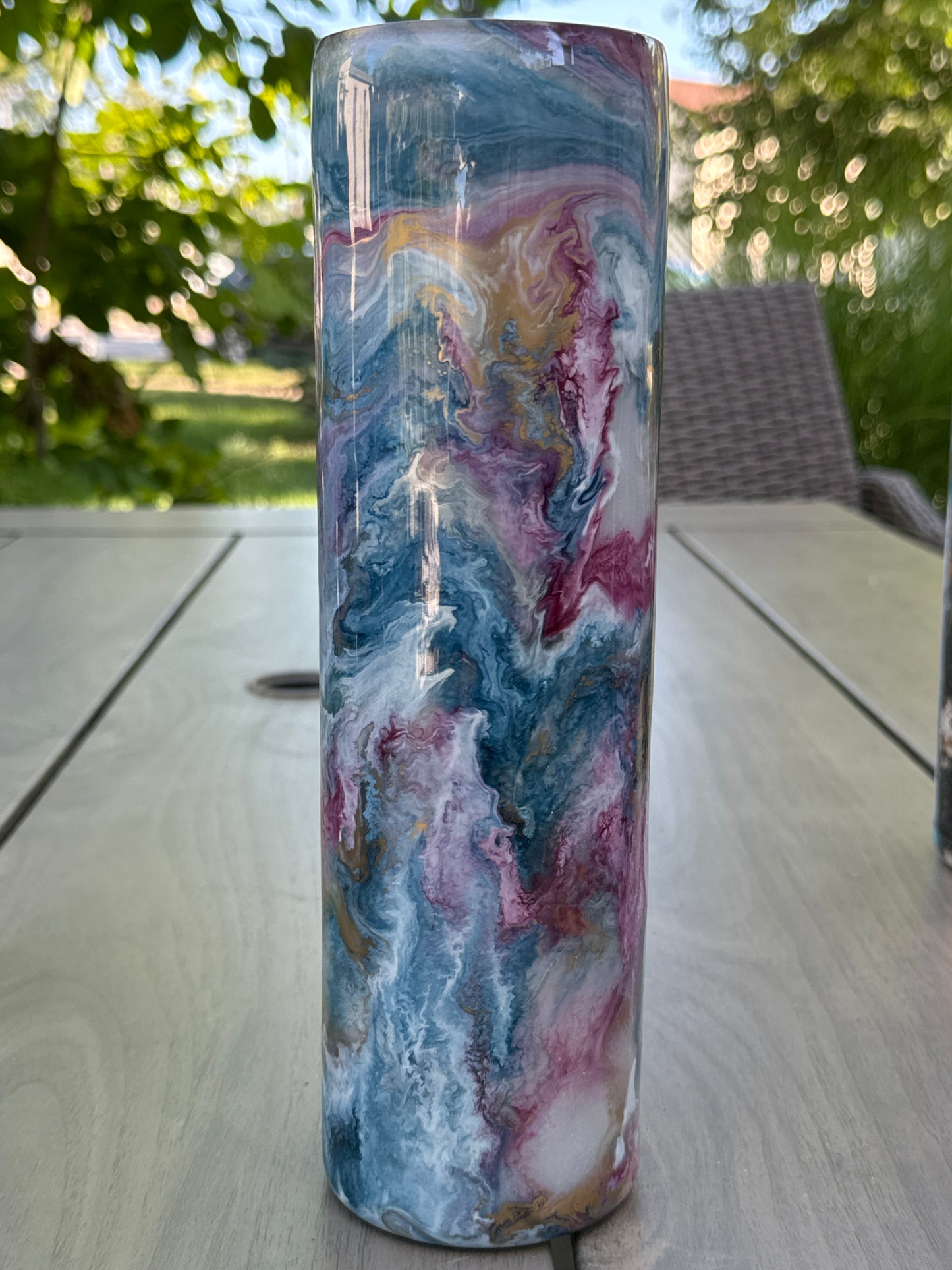 32 oz Tipsy Magnolia ink swirl pre-made, ready to be personalized