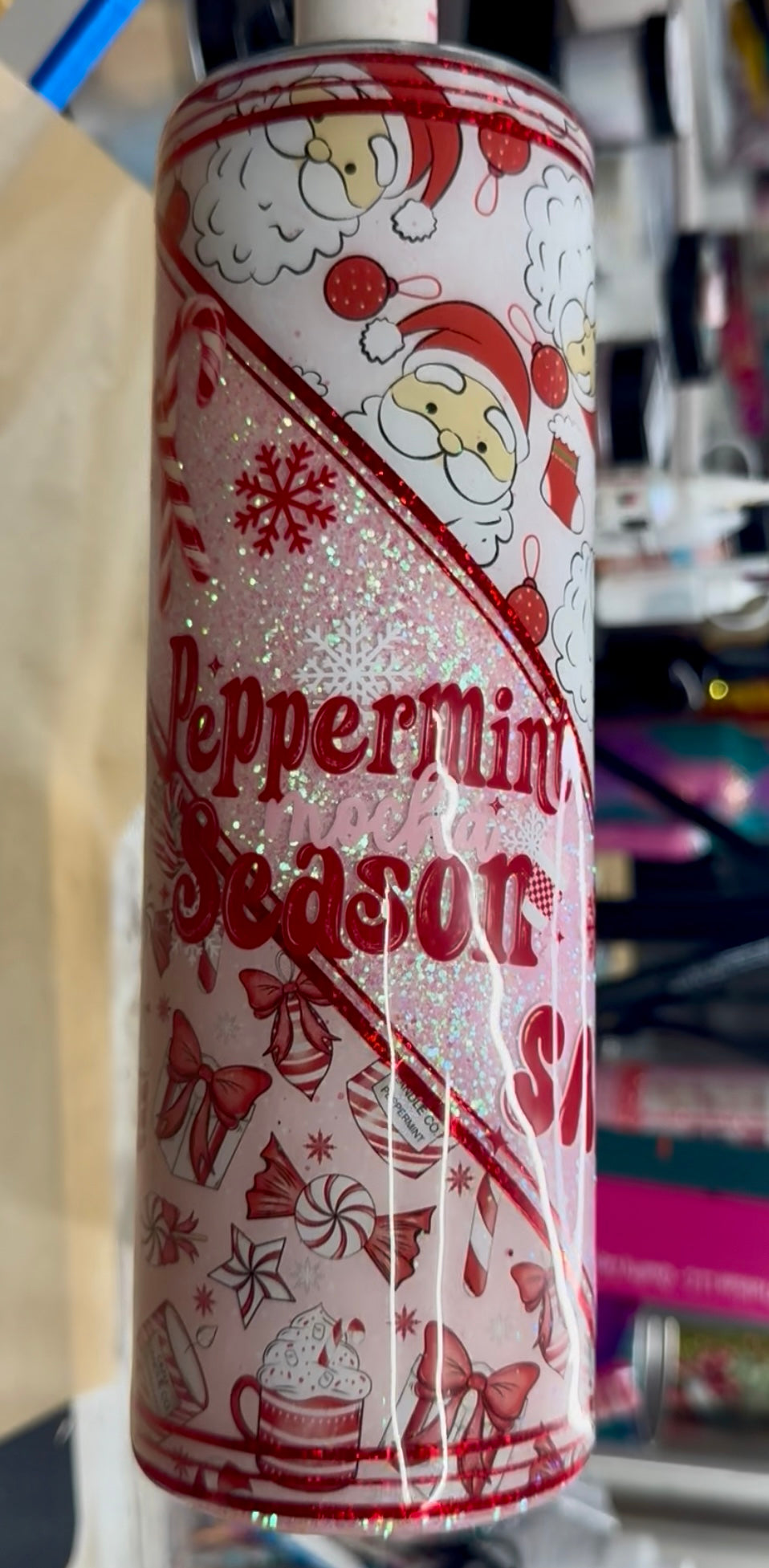 30 oz  Duo Red and pink Christmas