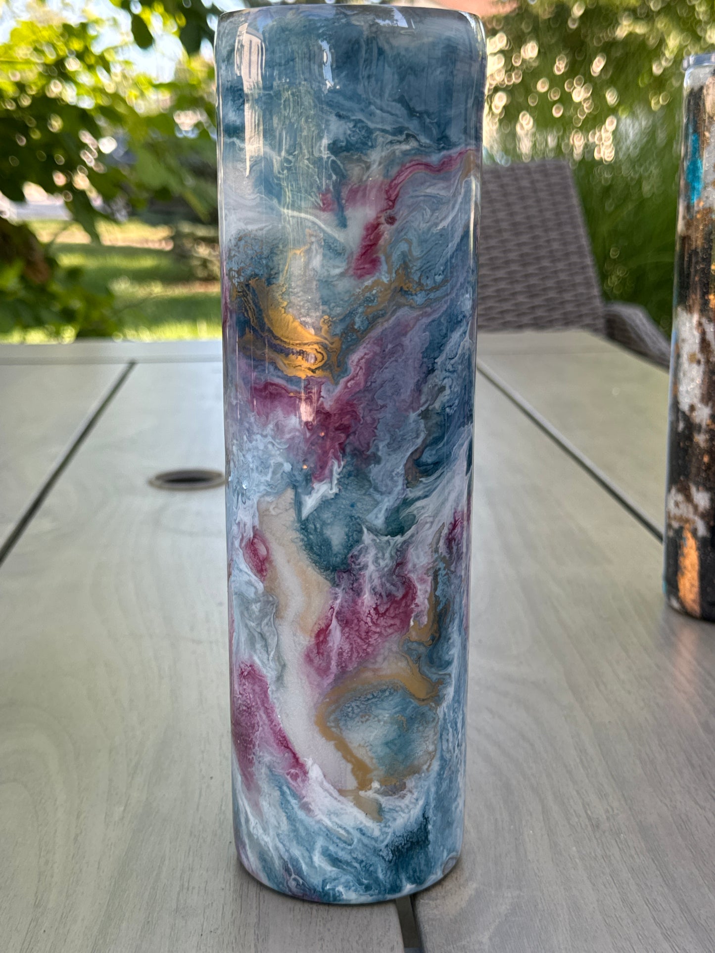 32 oz Tipsy Magnolia ink swirl pre-made, ready to be personalized