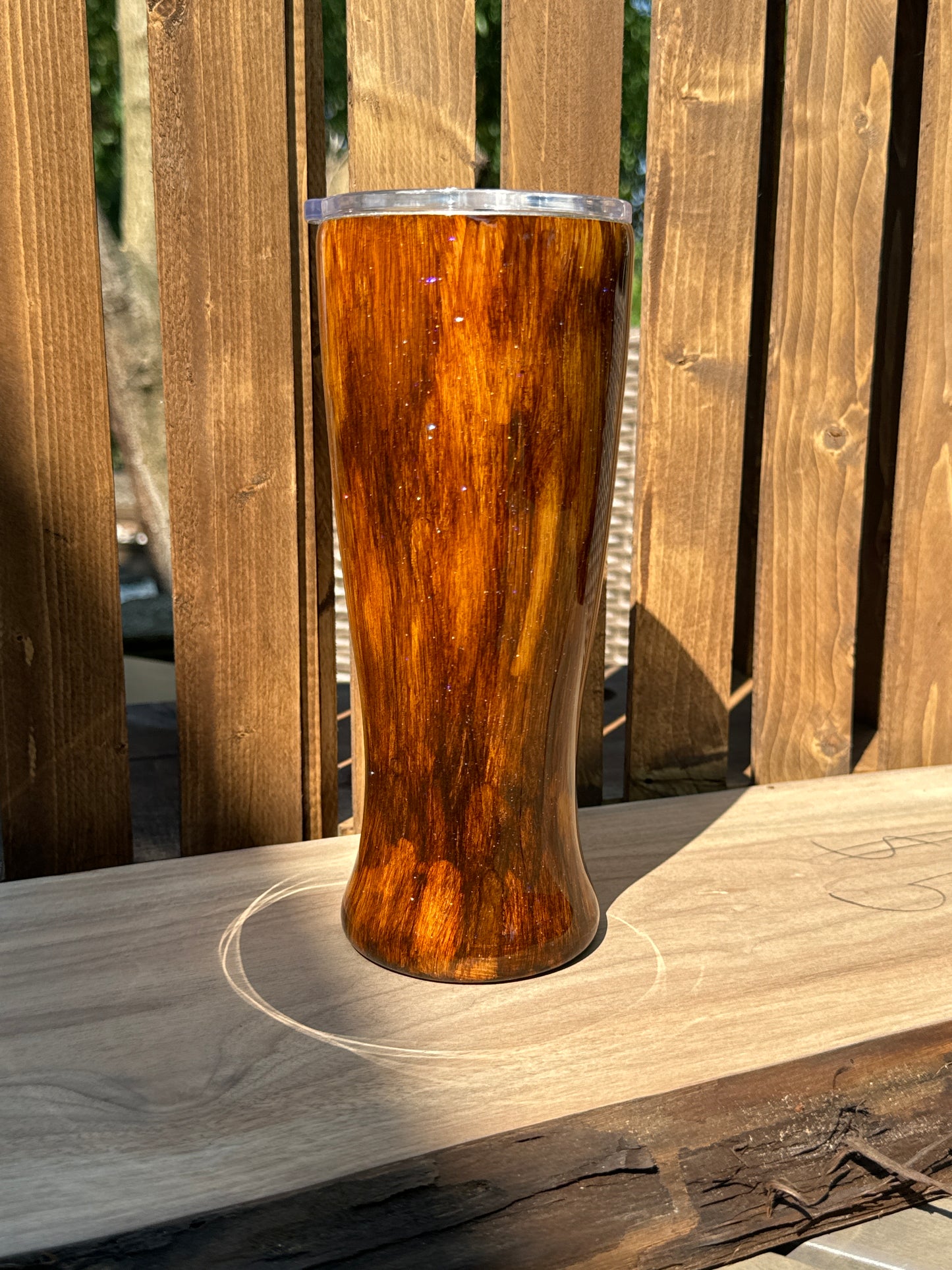 20 Oz Pilsner Woodgrain Chicaaaago Cubbies with a little sparkle