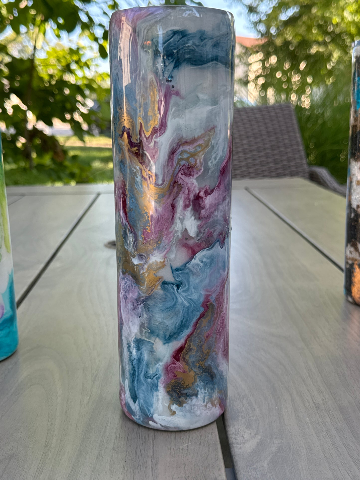 32 oz Tipsy Magnolia ink swirl pre-made, ready to be personalized