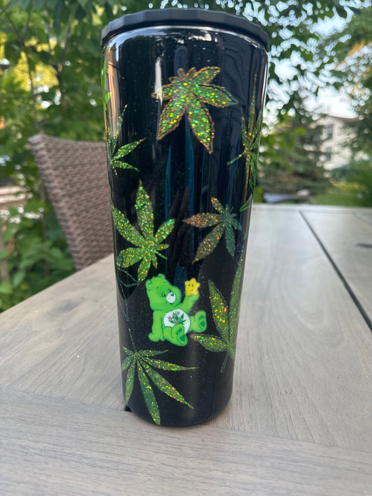 34 oz peekaboo 420 leafy with  care bear