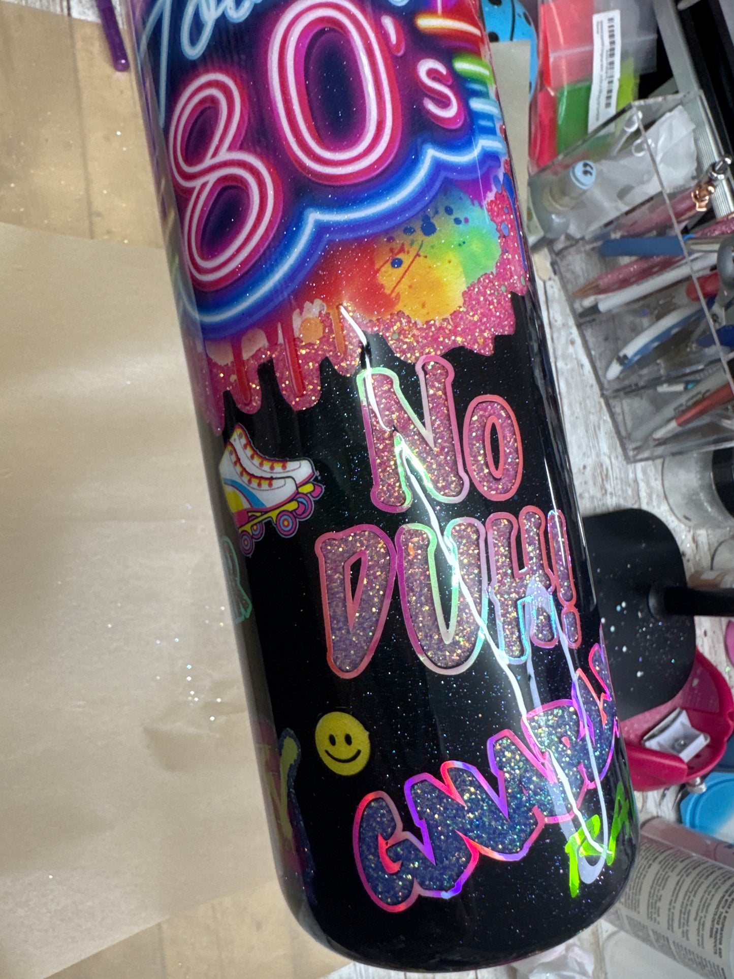 L32 oz tipsy glitter peekaboo “Totally 80’s”