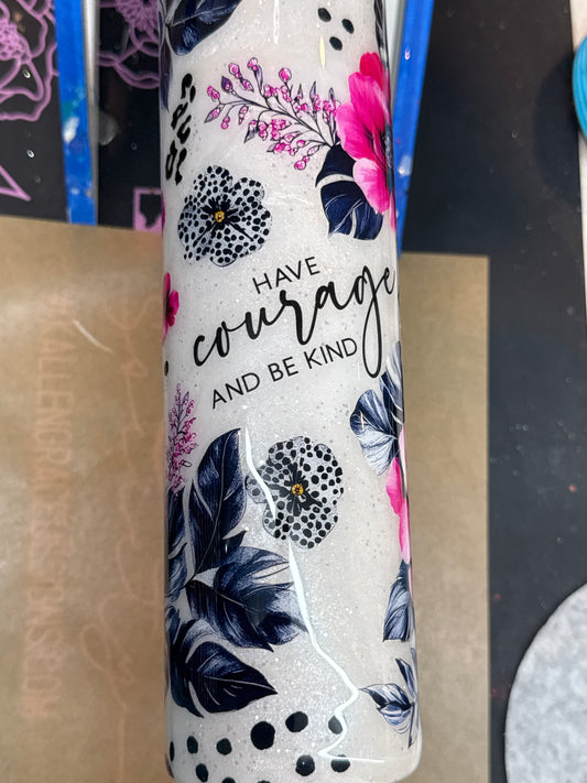 Michele’s 32 oz tipsy white marble with pink and black florals