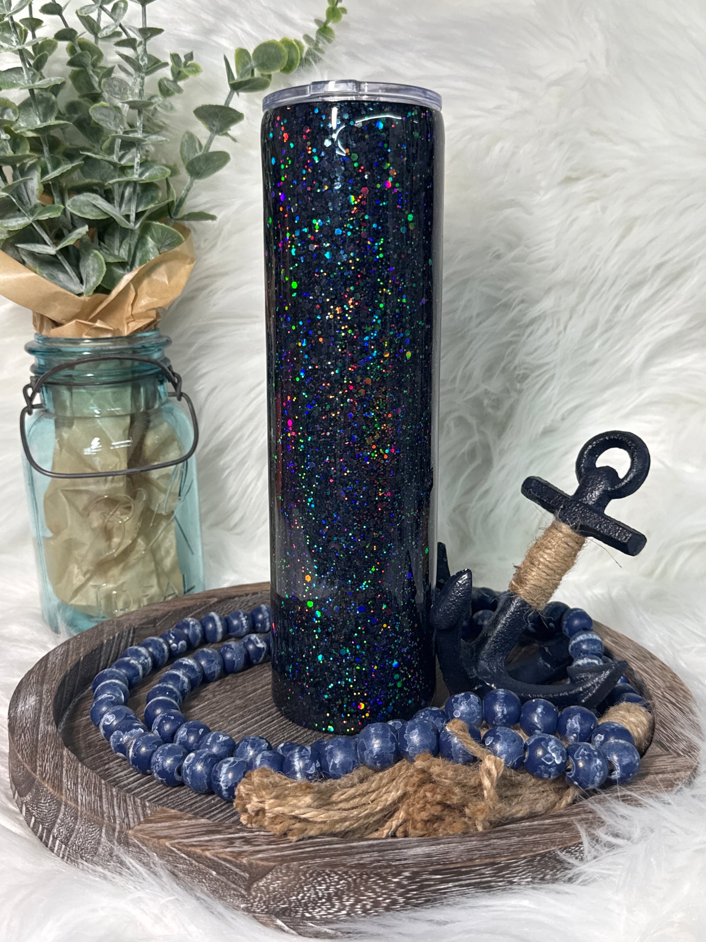 32 oz Tipsy Magnolia decaled glitter RBG