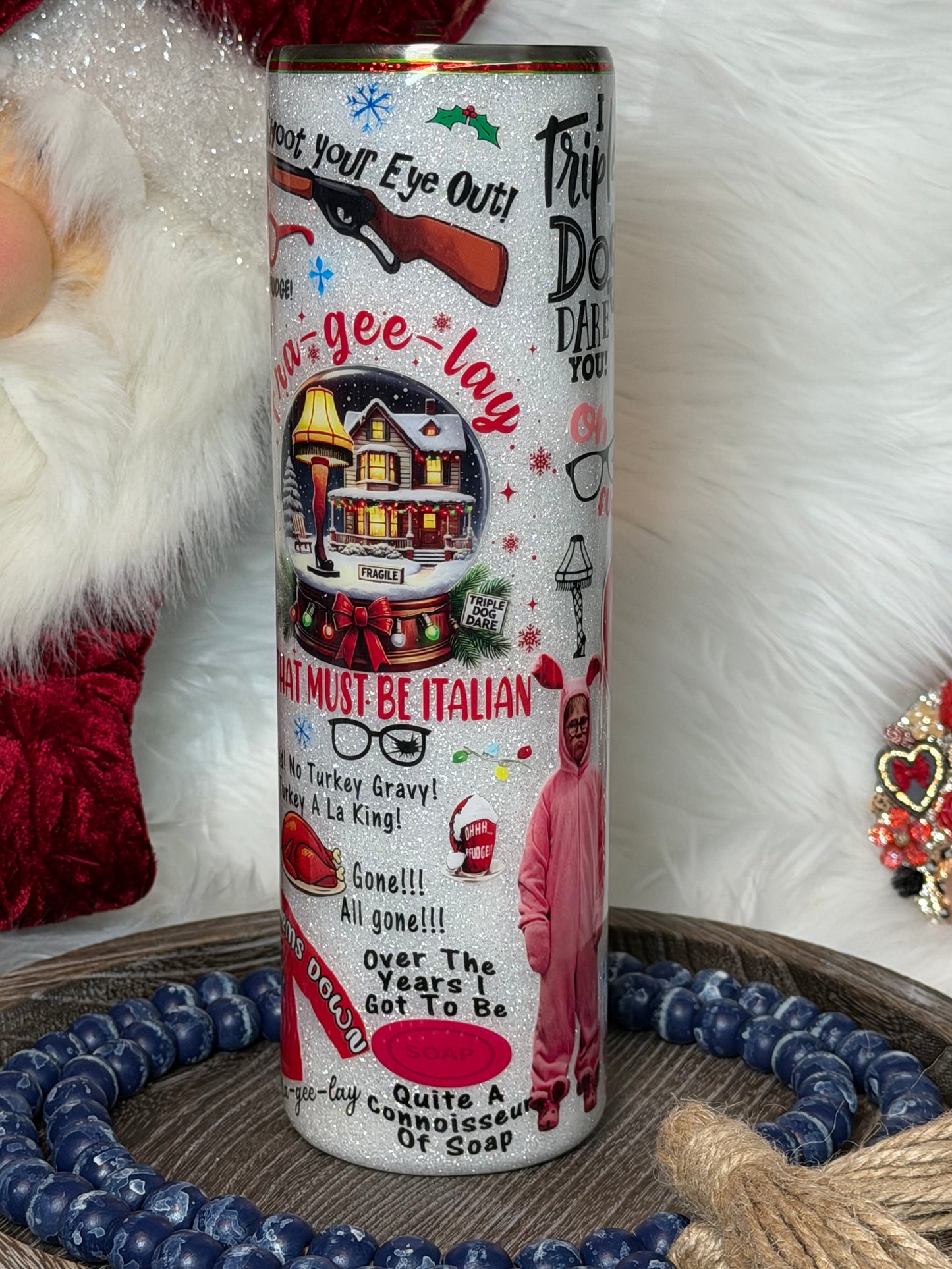 35 oz Christmas story on glitter