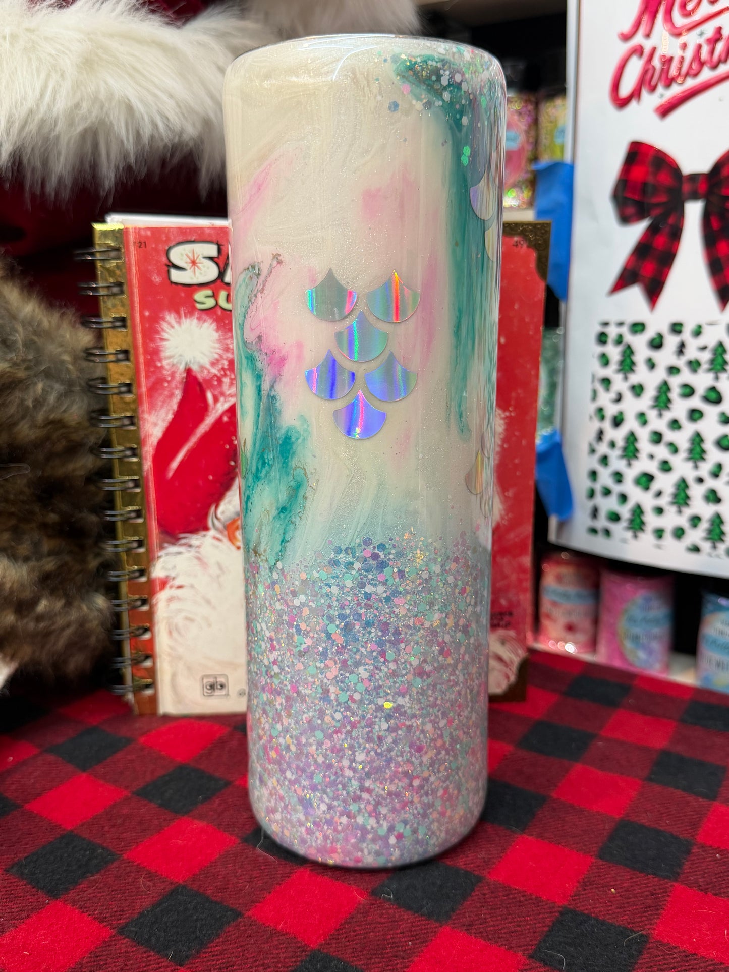 Glow glitter simple mermaid 30 oz