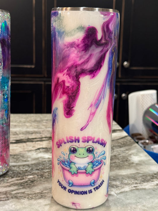 30 oz tapered Splish splash ink and decal