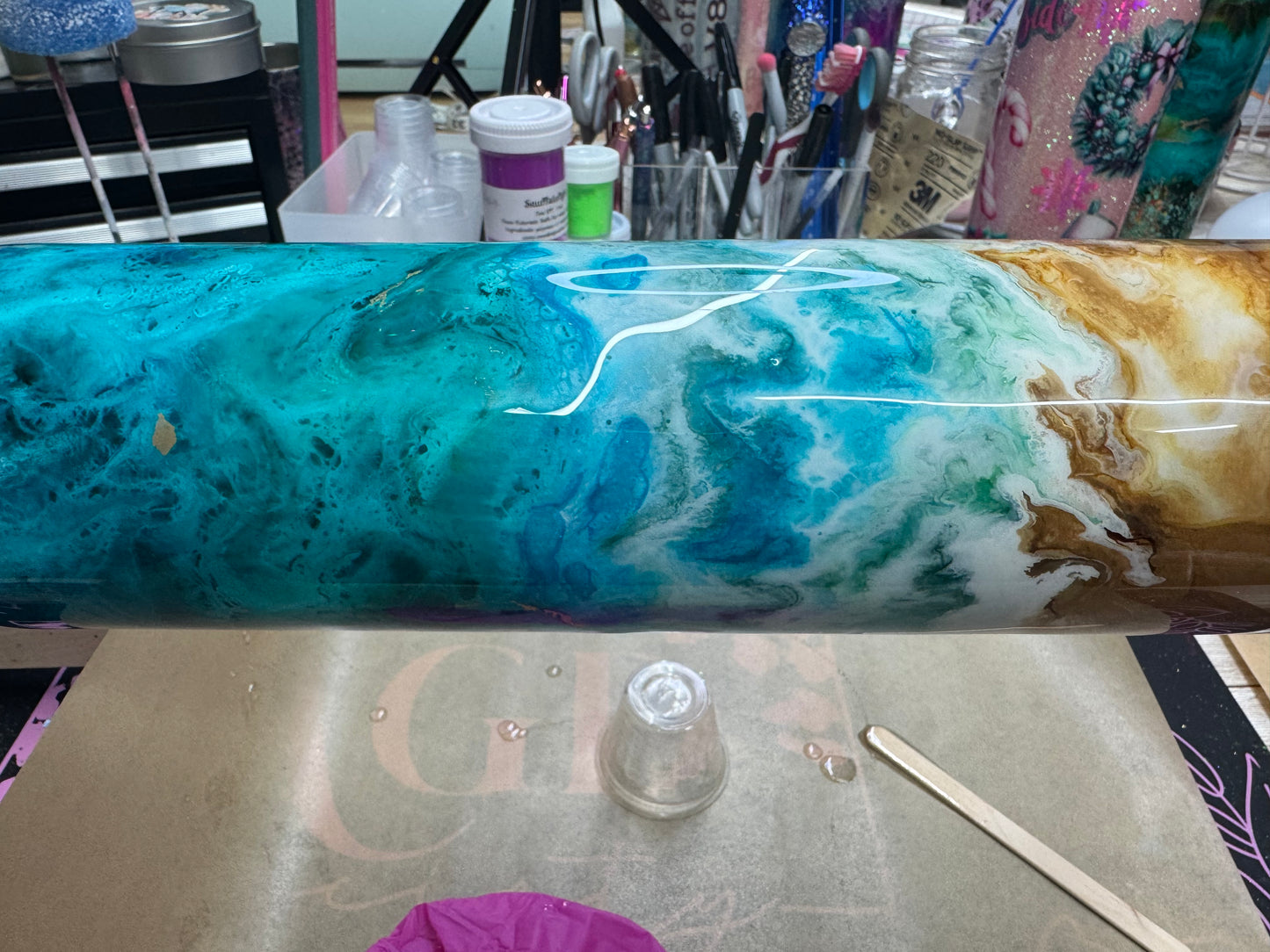 32 Tipsy ink swirl beach theme